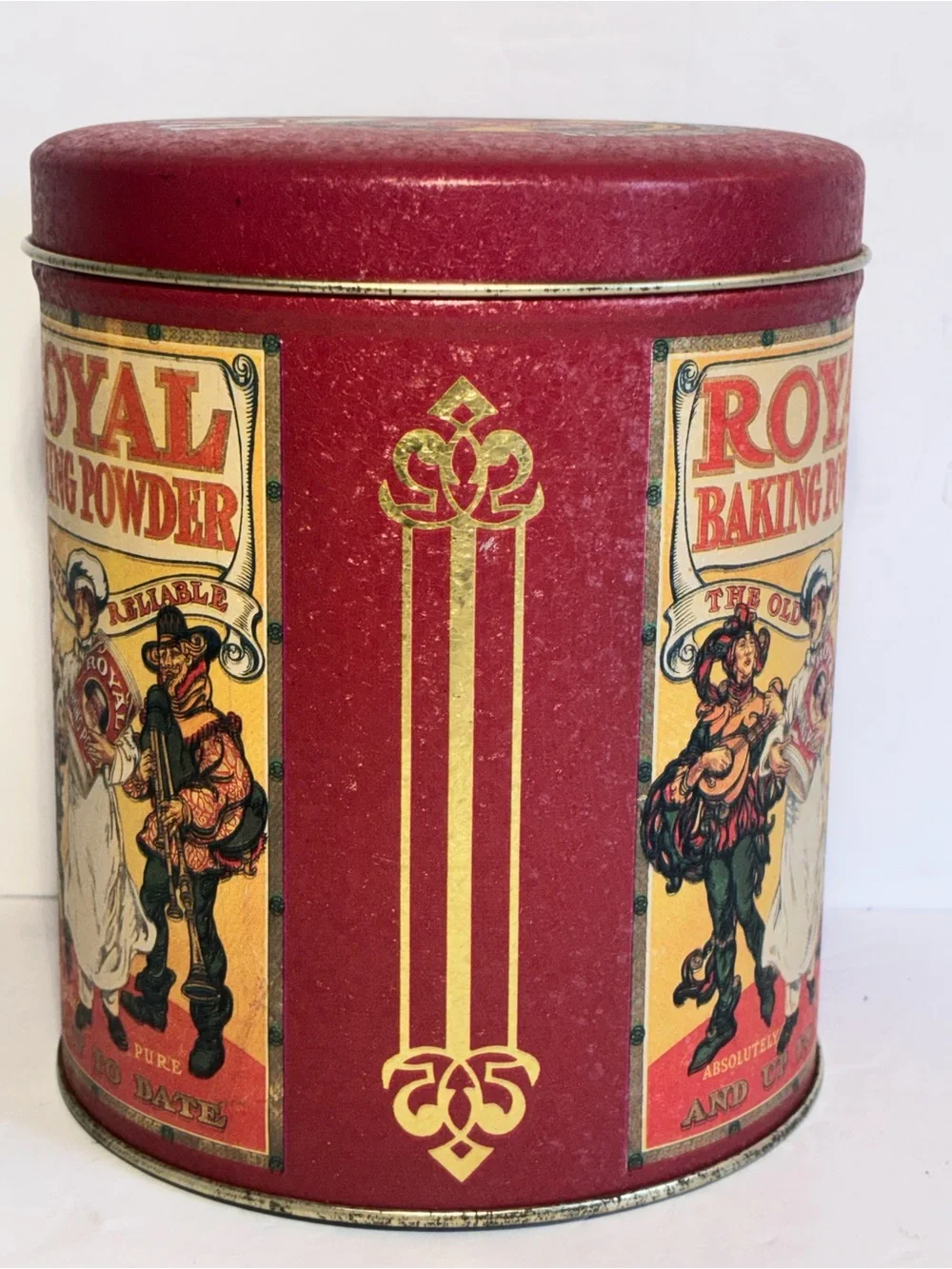 Vintage Royal Baking Powder Advertising Tin Canister Round Metal Storage Tin 8